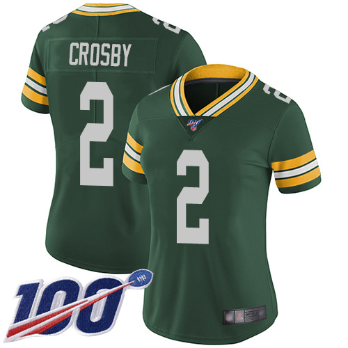 Green Bay Packers Limited Green Women #2 Crosby Mason Home Jersey Nike NFL 100th Season Vapor Untouchable->green bay packers->NFL Jersey